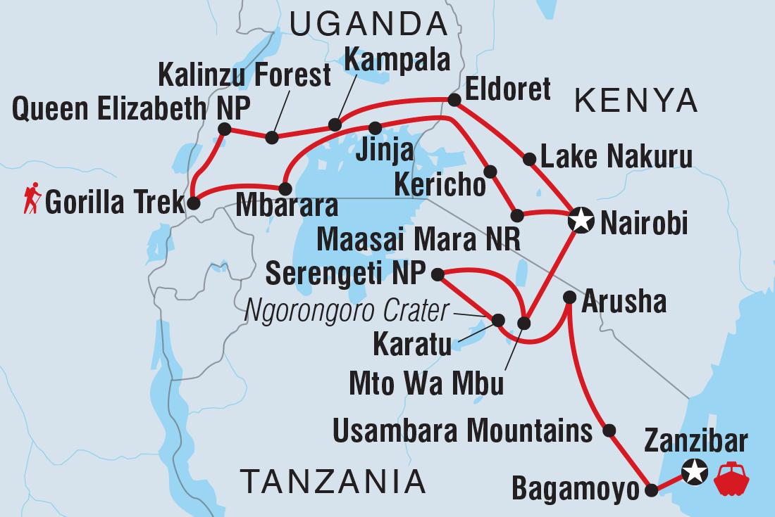Trip route map