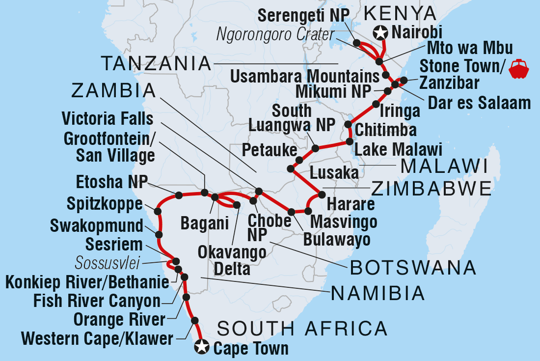 Trip route map